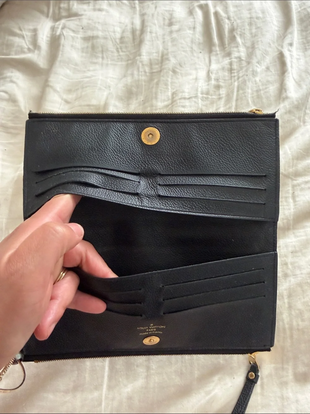 Louis Vuitton Black Monogram Embossed wallet